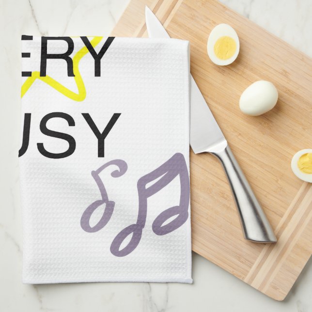 Unique Designs Iam Very Busy  Tea Towel (Quarter Fold)