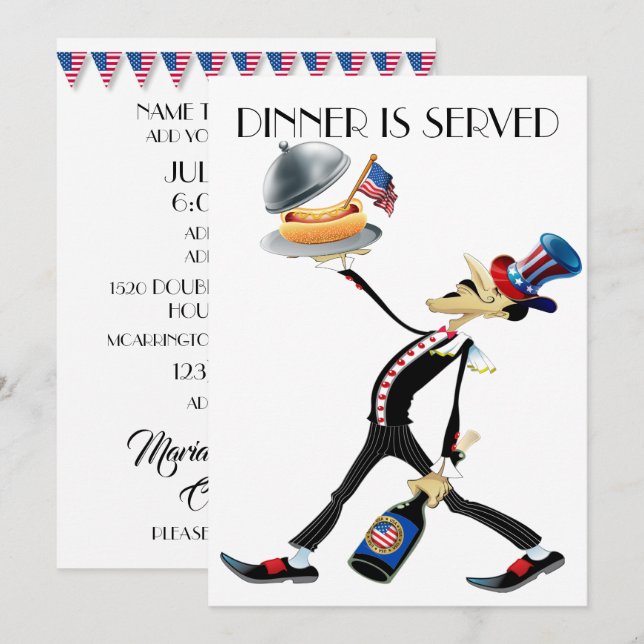 Unique Dinner / Gathering Version 3 Invitation (Front/Back)
