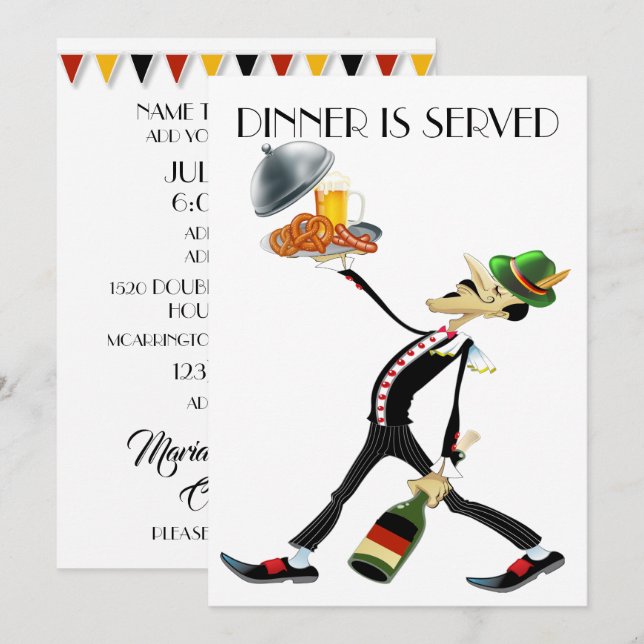 Unique Dinner / Gathering Version 4 Invitation (Front/Back)