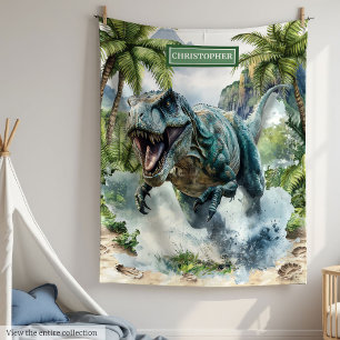 Unique Dinosaur Blanket Custom Name Personalized