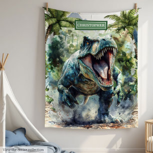 Unique Dinosaur Blanket Custom Name Personalized