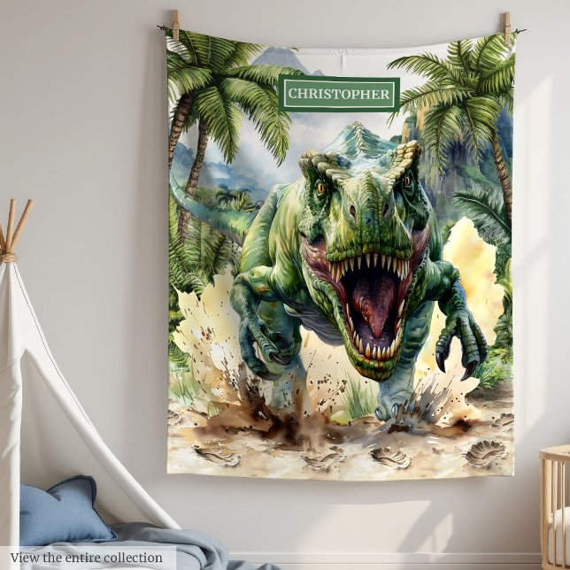 Unique Dinosaur Blanket Personalised Name for Boys (Unique Dinosaur Blanket Personalized Name for Boys)