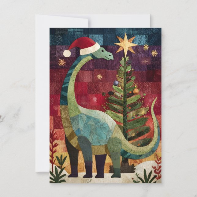 Unique Dinosaur Christmas Cards (Front)