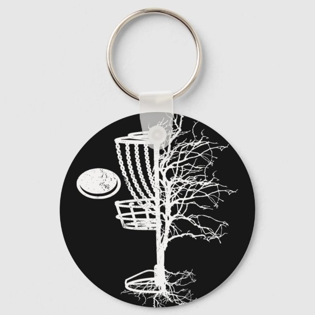 Unique Disc Golf Gift Tree Disc Frisbees Cool Disc Key Ring (Front)