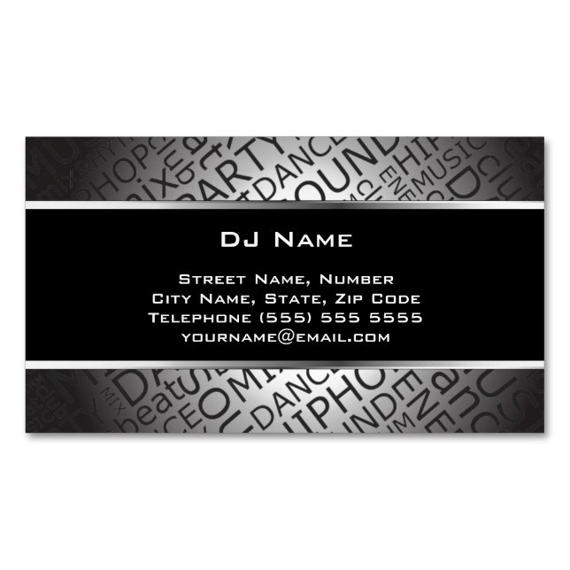 Unique DJ Magnetic Business Card (Front)