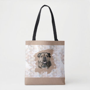 Unique Dog Lover English Bulldog Mum Gift Photo Tote Bag