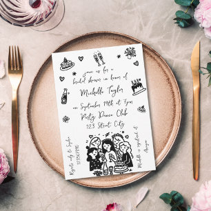 Unique Doodle Modern Whimsical Handwritten Invitation