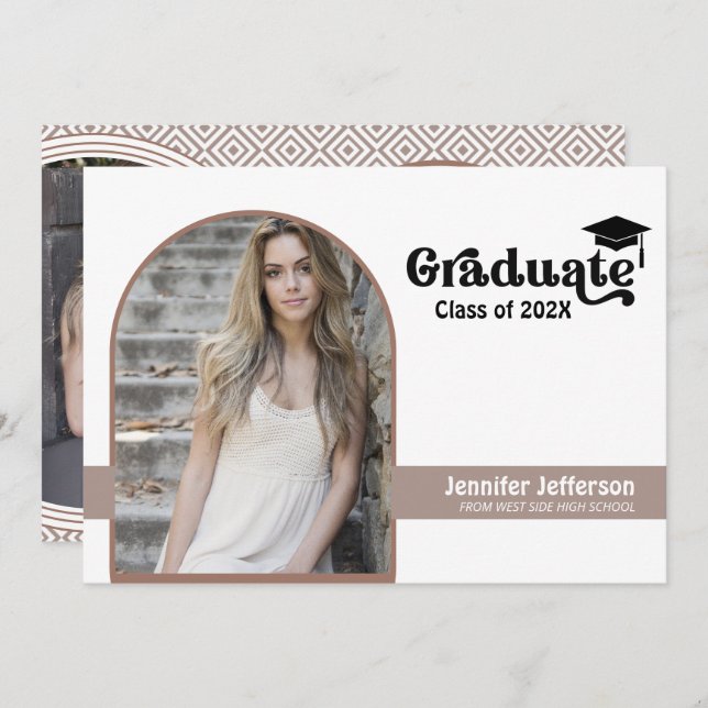 Unique Double sided Graduation Custom Photos Holiday Card (Front/Back)