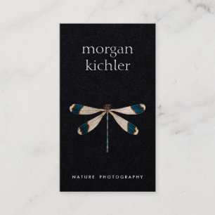 Unique Dragonfly Nature Professional Black Business Card