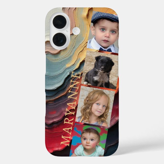 Unique Dried Paint Colours w/ 4 photos Case-Mate iPhone Case (Back)