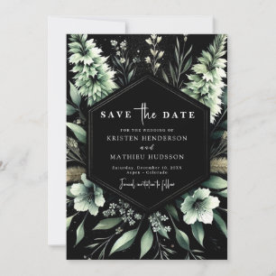 Unique Earthy Typography Sage Green Wedding Save The Date