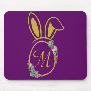Unique Easter Bunny Monogram Mouse Pad