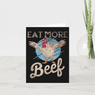 Unique Eat More Beef Funny Quote Vintage Chicken Card