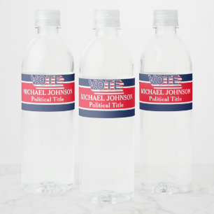 Unique Election Political Campaign Water Bottle Label