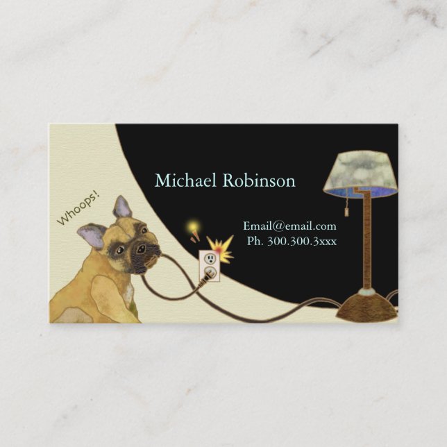 Unique Electrician Custom Business Card (Front)