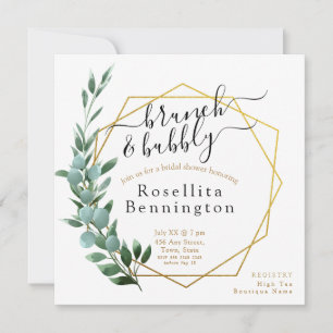 Unique Elegance Eucalyptus Floral Wedding Shower Invitation