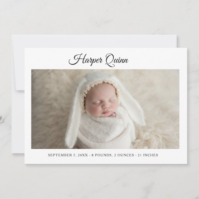 Unique Elegant Baby Boy Photo Collage Birth  Announcement (Front)