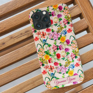Unique Elegant Colorful Wildflowers Feminine Girly iPhone 13 Pro Max Case