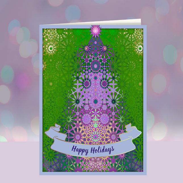 Unique elegant contemporary Christmas tree Holiday Card (Creator Uploaded)