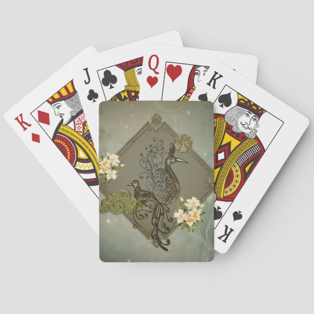 Unique elegant fantasy birds  playing cards (Back)