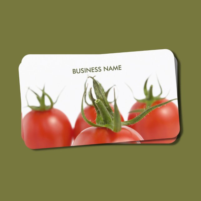 Unique Elegant Farmer Grocery Tomatoes Business Card (Creator Uploaded)