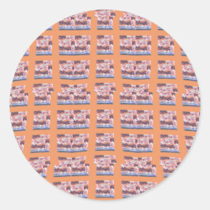 Unique Elegant Heart-Patterned Artwork for All Age Classic Round Sticker