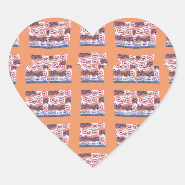 Unique Elegant Heart-Patterned Artwork for All Age Heart Sticker (Front)