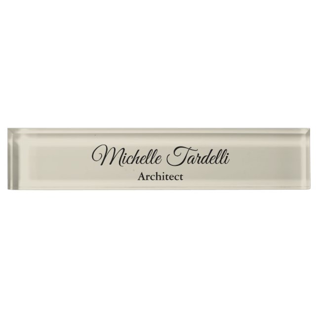 Unique Elegant Minimal Modern Script Calligraphy Nameplate (Front)