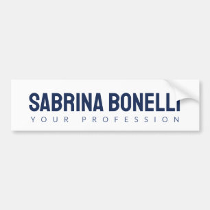 Unique Elegant Plain Simple Blue White Bumper Sticker