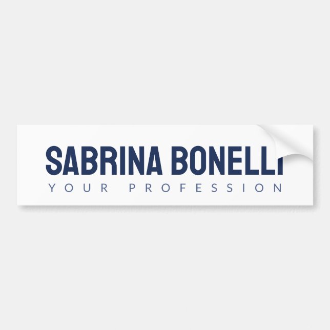 Unique Elegant Plain Simple Blue White Bumper Sticker (Front)