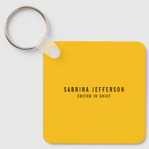 Unique Elegant Plain Simple Minimal Yellow Orange Key Ring
