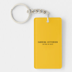 Unique Elegant Plain Simple Minimal Yellow Orange Key Ring
