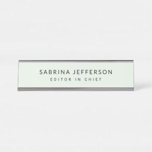 Unique Elegant Plain Simple Minimalist Desk Name Plate