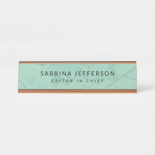 Unique Elegant Plain Simple Minimalist Desk Name Plate