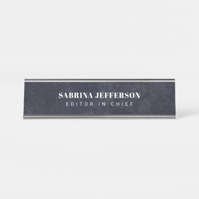 Unique Elegant Plain Simple Minimalist Desk Name Plate (Front)