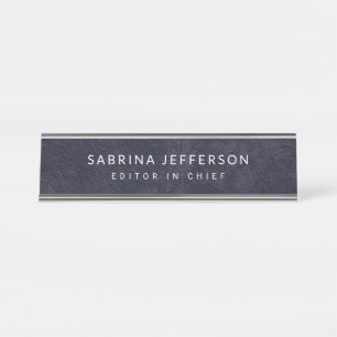 Unique Elegant Plain Simple Minimalist Desk Name Plate