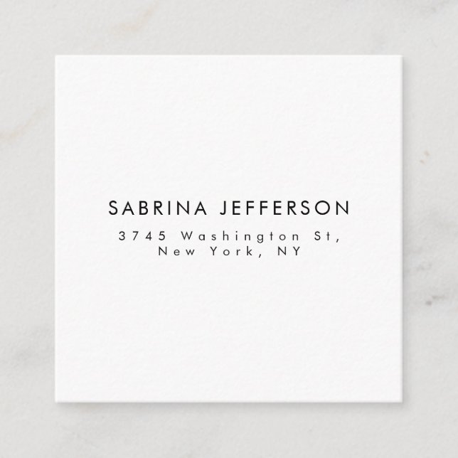 Unique Elegant Plain Simple Minimalist Enclosure Card (Front)