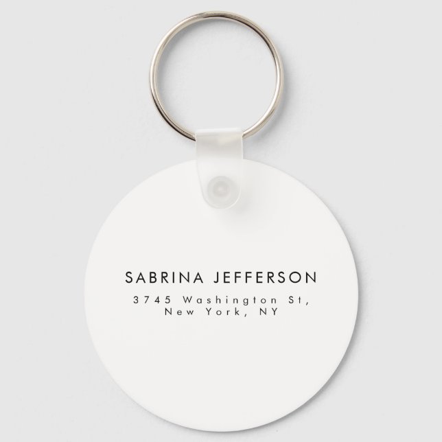 Unique Elegant Plain Simple Minimalist Key Ring (Front)