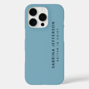 Unique Elegant Plain Simple Minimalist Light Blue iPhone 16 Pro Case