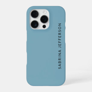 Unique Elegant Plain Simple Minimalist Light Blue iPhone 16 Pro Case