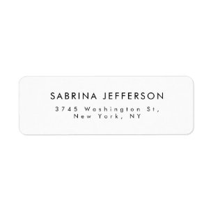 Unique Elegant Plain Simple Minimalist Return Address Label