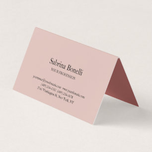 Unique Elegant Plain Simple Rose Gold Colour Business Card