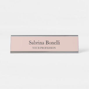 Unique Elegant Plain Simple Rose Gold Colour Desk Name Plate