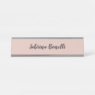 Unique Elegant Plain Simple Rose Gold Colour Desk Name Plate