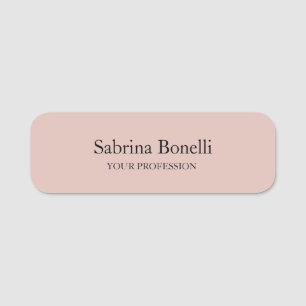 Unique Elegant Plain Simple Rose Gold Colour Name Tag