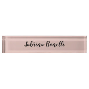 Unique Elegant Plain Simple Rose Gold Colour Nameplate