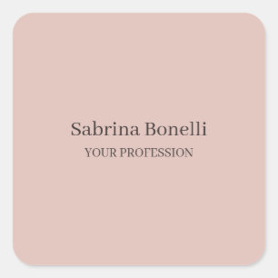 Unique Elegant Plain Simple Rose Gold Colour Square Sticker