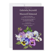 Unique Elegant Watercolour Pansy Wedding