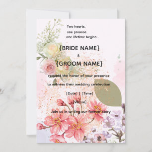 Unique Elegant Wedding Invitation Template.