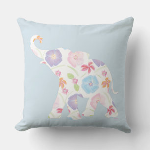 Unique Elephant Art Flower Pattern Modern Unique Cushion